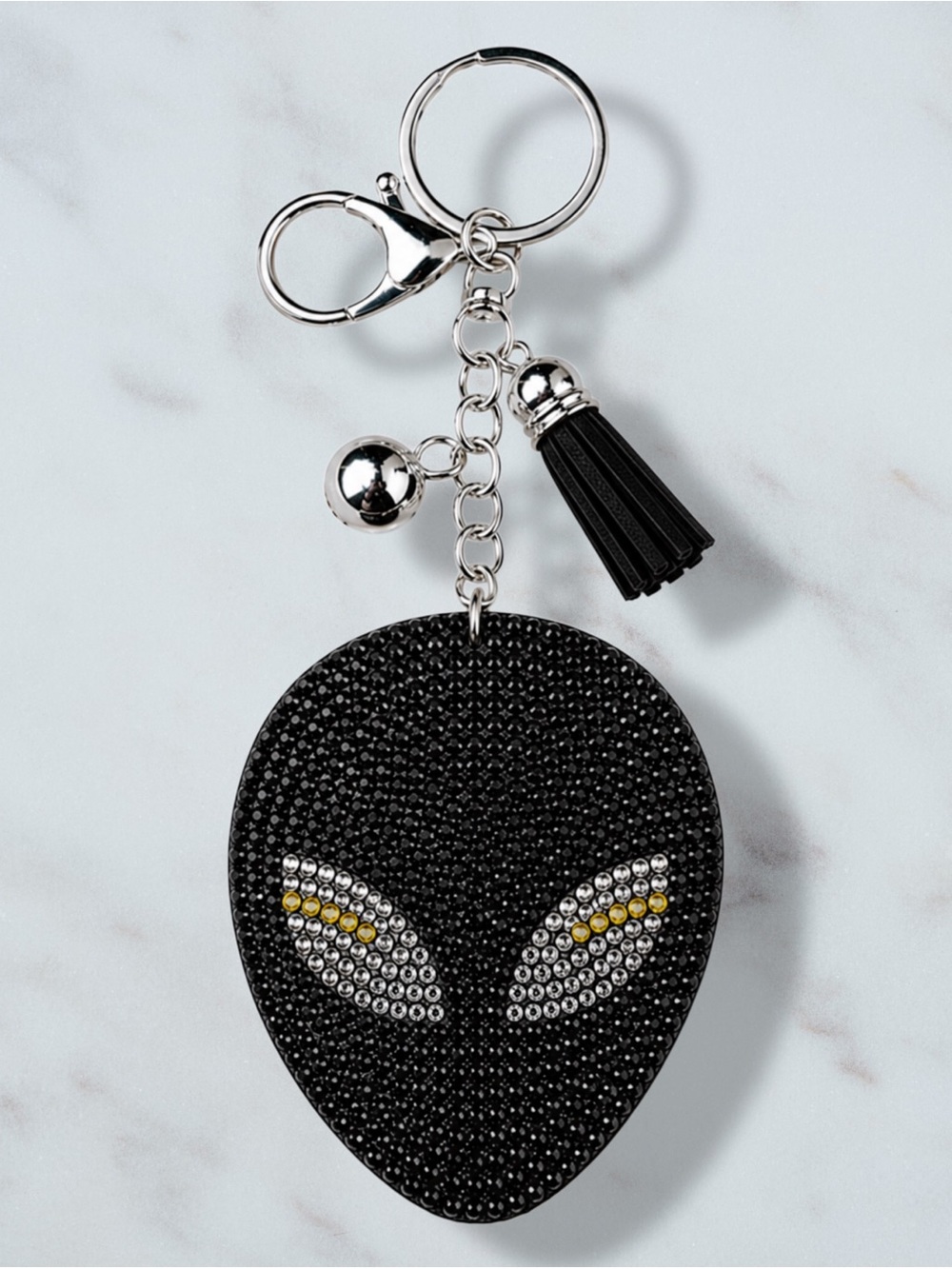 Alien Rhinestone Charm Keychain